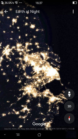 谷歌地球夜晚灯光图查看 谷歌地球夜晚灯光图教程